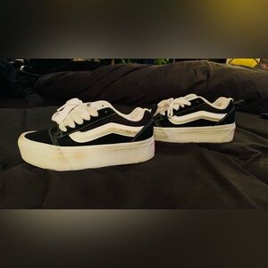 Vans Black and White Women's Platform Sneakers